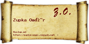 Zupka Omár névjegykártya